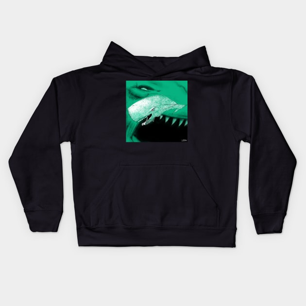 the invictus liviathan killer big whale ecopop arts Kids Hoodie by jorge_lebeau